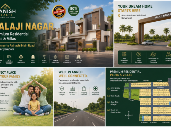 DTCP Approved Plots Near Coimbatore Airport | Balaji Nagar, Nariyampalli