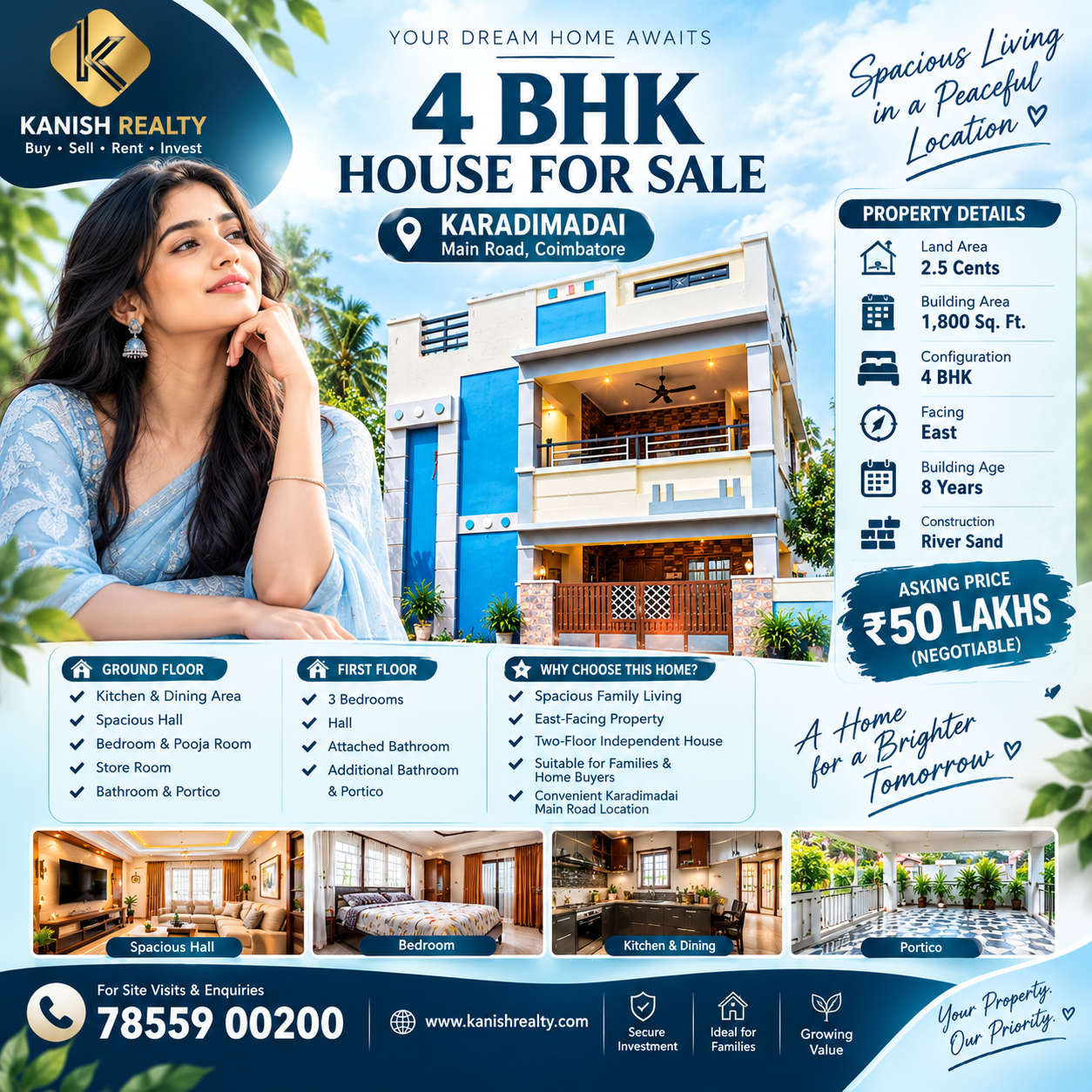 🏡 **LUXURY 4 BHK HOUSE FOR SALE | KARADIMADAI**