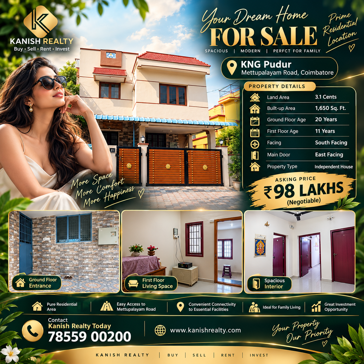 Luxury Kanish Realty Home For Sale INDEPENDENT HOUSE FOR SALE | KNG PUDUR