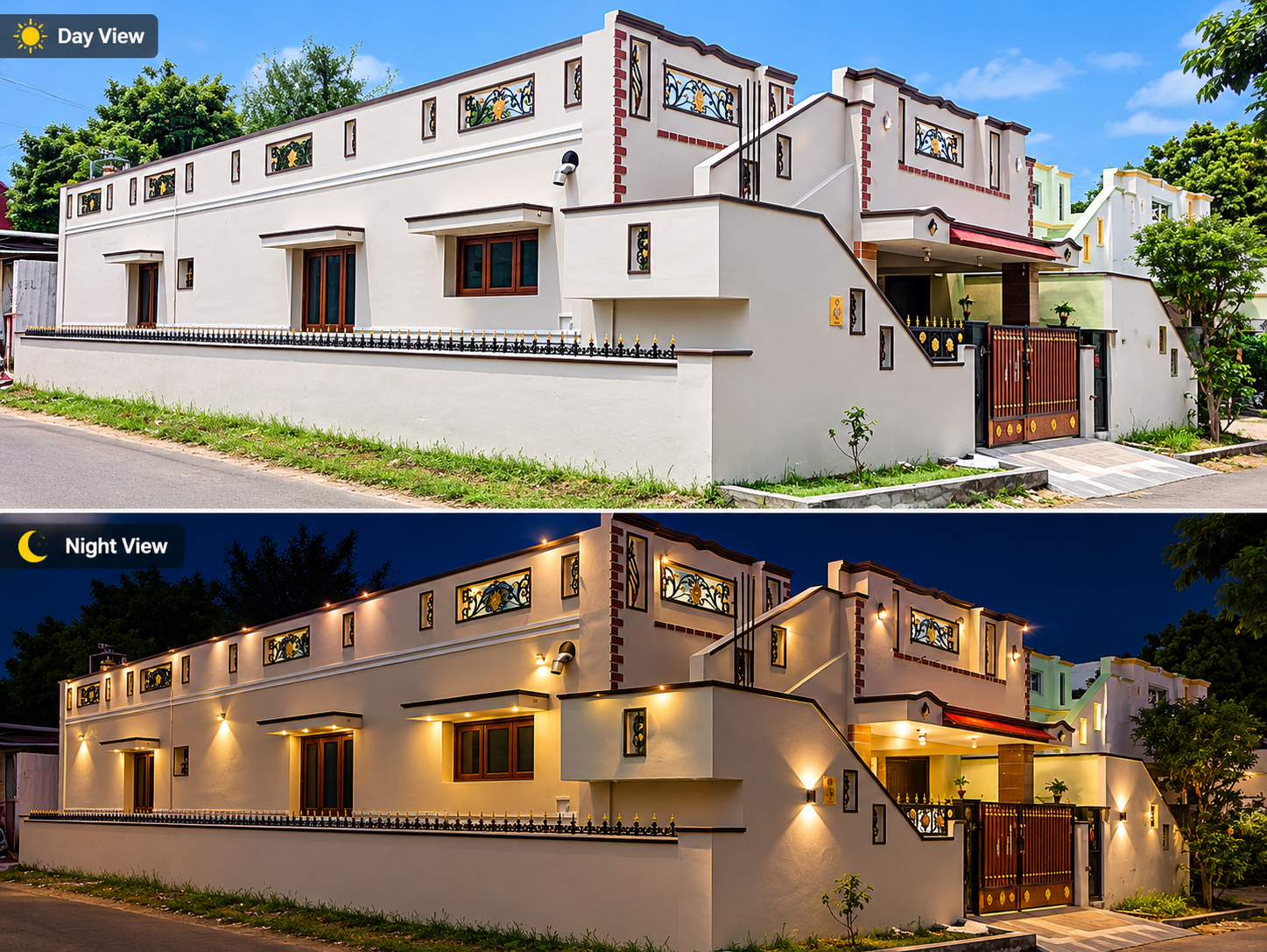 Modern House Day and Night Showcase 🏡 HOUSE FOR SALE – JANATHA NAGAR, NEAR SARAVANAMPATTI